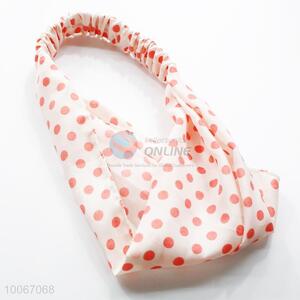 Orange Dotted White <em>Hair</em> Ring/<em>Hair</em> <em>Band</em>