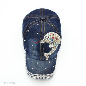 New Dolphin Design Denim Washed Hats Baseball Cap