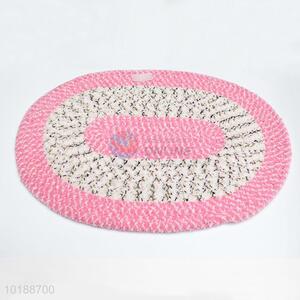 Pink Color Cute Oval Shaped Door Mat Floor Mat