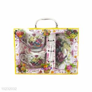 Low price 2pcs flowers cup/saucer/spoon set