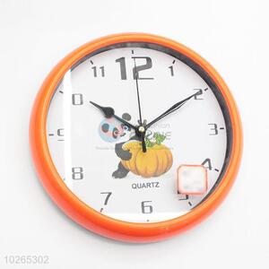 Pumpkin Panda Printed Decorative Plastic Wall Clock
