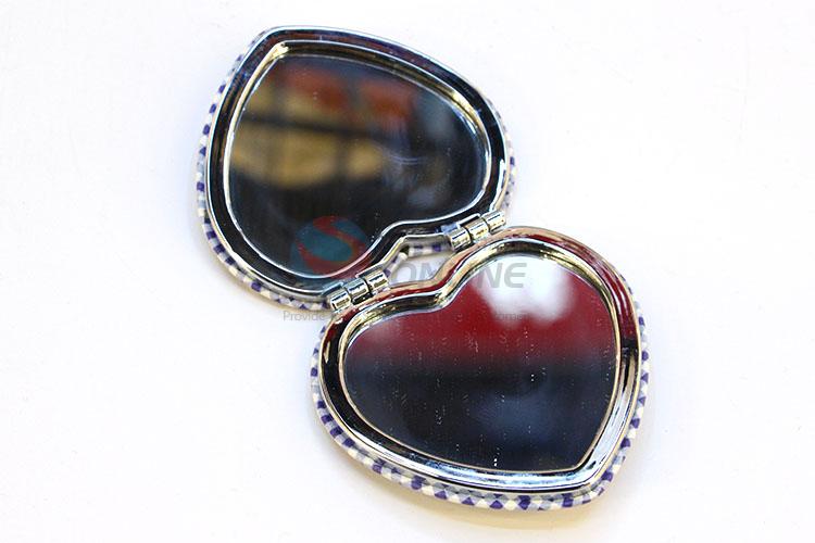 Wholesale Nice Leopard Print Pattern Heart Shaped Pocket Cosmetic Mirror for Sale