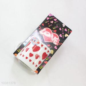 Lovely top quality low price red loving heart pattern ceramic cup