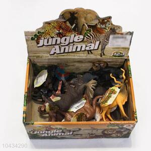 Hot Selling 12 pcs Forest Wild Plastic Toy Animal for Decoration
