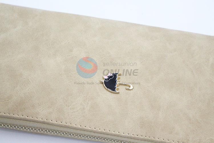 Fashion Women Girl Semi Pu Leather Long Wallet Purse