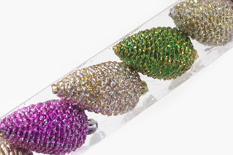 High Quality Colorful Pine Cones Christmas Hanging Tree Ornament