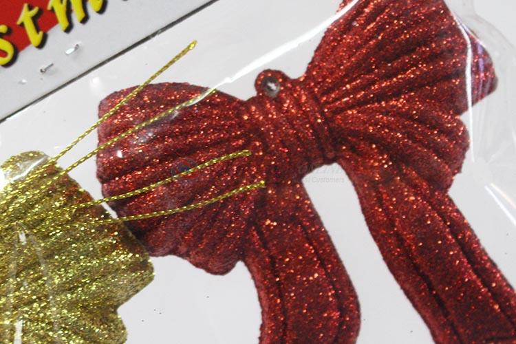 Hot Sale Plastic Bowknot Christmas Decoration Tree Ornament