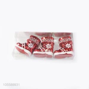 Newest 3 Pieces Christmas Shoes Plastic Xmas Hanging Tree Ornaments