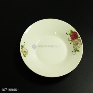 Most popular exquisite round decal ceramic plate porcelain plates
