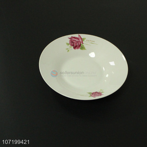 Factory wholesale round decal ceramic plates dinner plates snacks plate