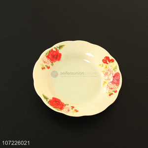 Good price round flower pattern ceramic plate porcelain tableware