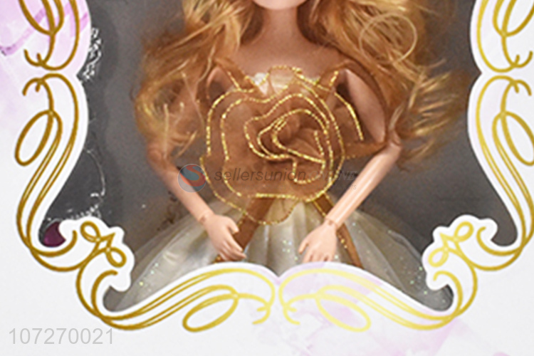 Promotional cheap 11.5 inch solid body girl doll wedding dress doll with accessories