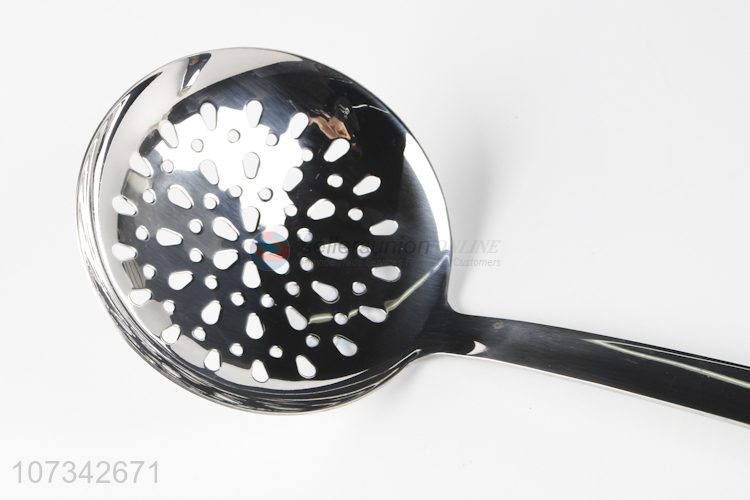 Best Price Kitchen Tools Plastic Wood Grain Handle Stainless Iron Leakage Ladle