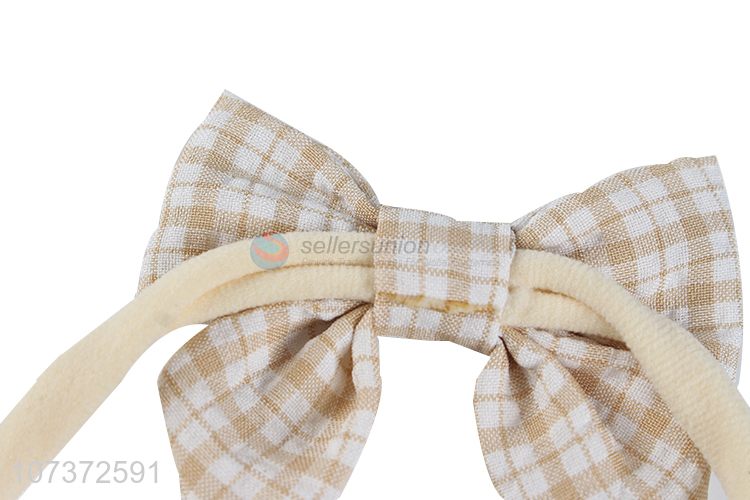 Custom Plaid Bowknot Hair Band Fashion Kids Headband