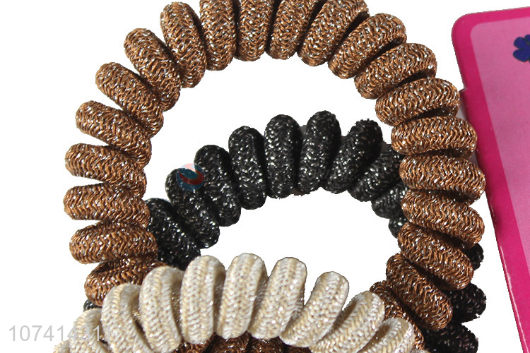 Promotional cheap glitter elastic telephone wire bracelet for kids
