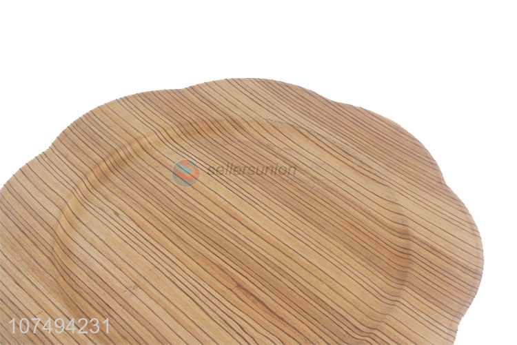 Good market eco-friendly wood grain plastic plate dinner plate