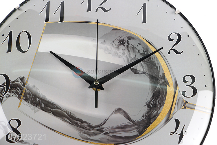 Good quality wine glass pattern wall clock round quartz clock for beadroom decoration