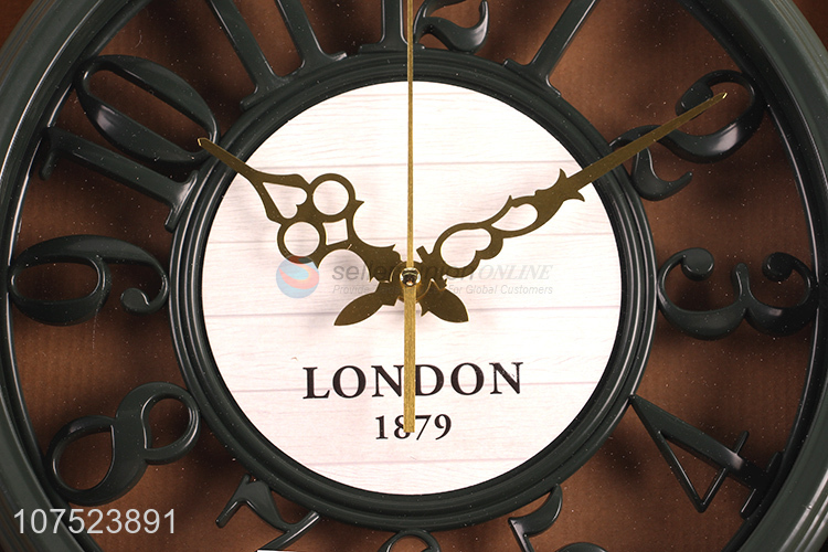 Most popular home decoration living room hollowed-out wall clock creative silence quartz clock