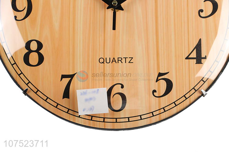 New arrival home decoration wood grain wall clock simple silence clock quartz clock