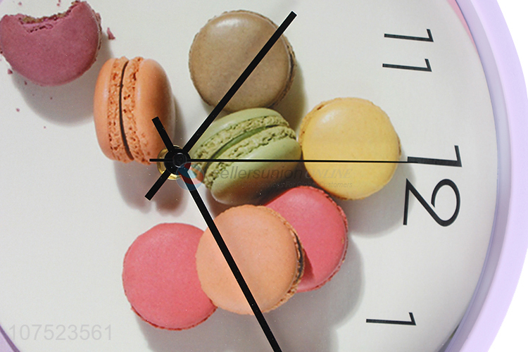 Latest arrival modern creative silence wall clock living room macarons pattern wall clock