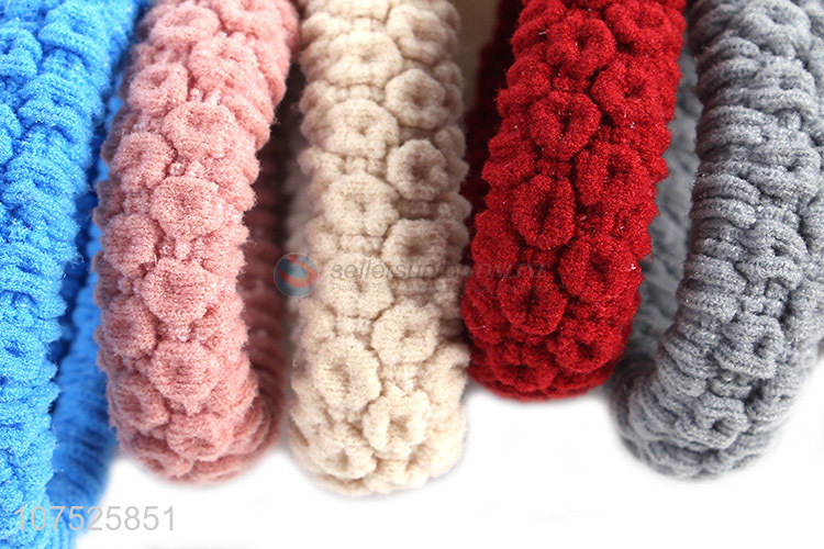 Latest design 3pcs chunky elastic hair rings girls ladies hair bands