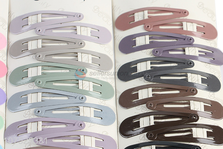 Factory direct sale girls hair clips fashion painted iron hairpins