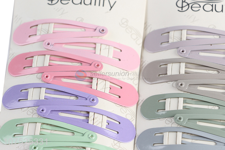 Factory direct sale girls hair clips fashion painted iron hairpins