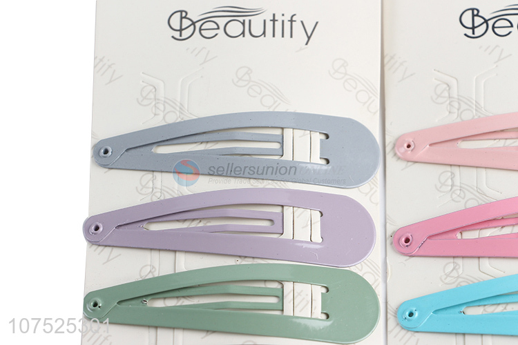 High quality colorful painted iron hair clips metal hairpin set