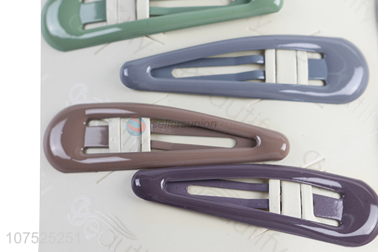 New arrival enamel iron hair clips metal hairpin set