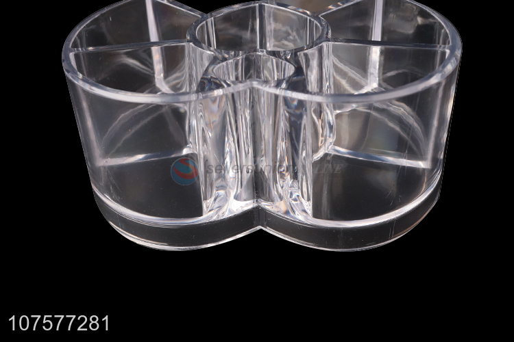 Wholesale Heart Shape Design Clear Plastic Cosmetic Organizer