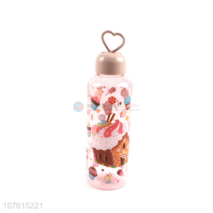 Competitive price cupcake printed plastic water bottle fashion drinking bottle