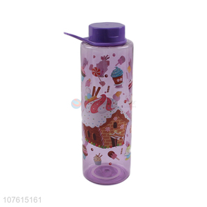 China manufacturer cupcake printed plastic water bottle fashion drinking bottle