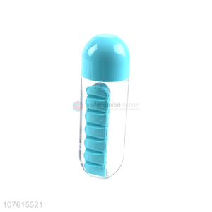 Wholesale plastic water bottle with pill box, vitamins organizer water bottle