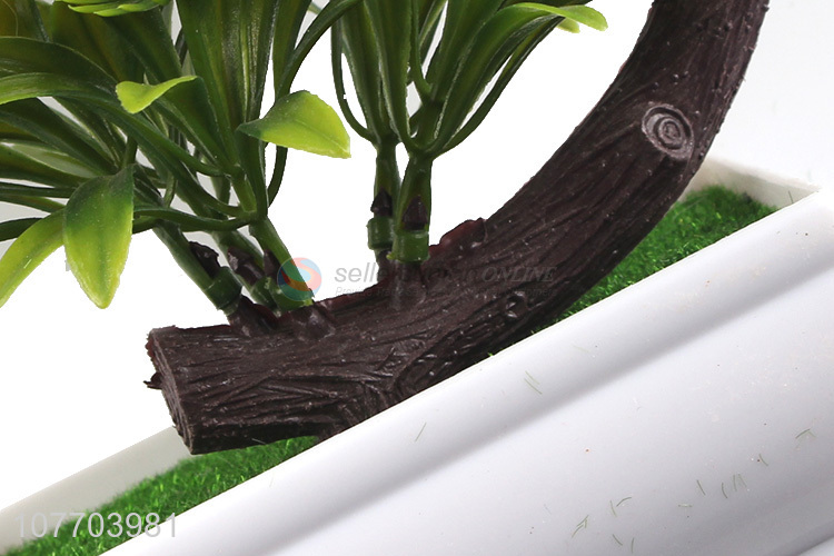 Hot selling artificial flower plastic dried flower rose green plant pot