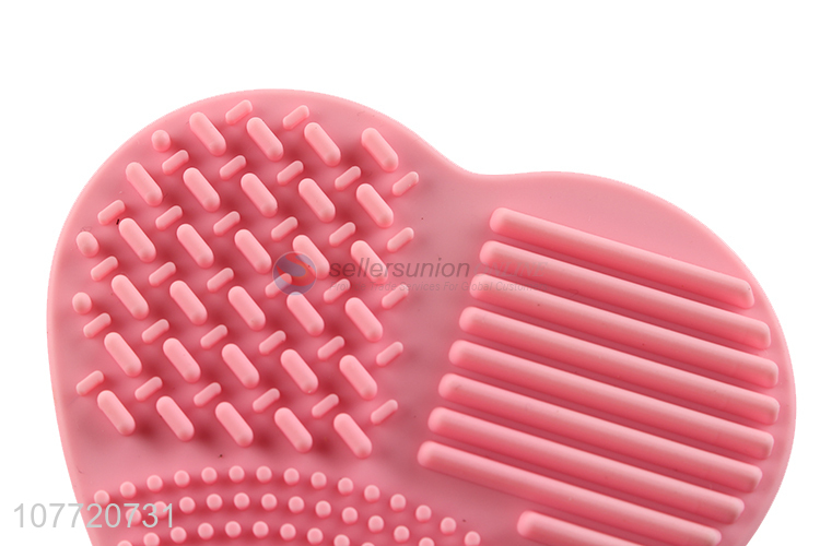 Lovely Design Heart Shape Makeup Brush Cleaner Silicone Pad