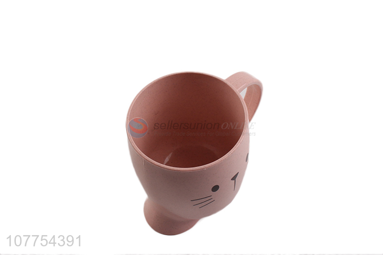 Cartoon Design Plastic Water Cup Kids Tooth Mug With Handle