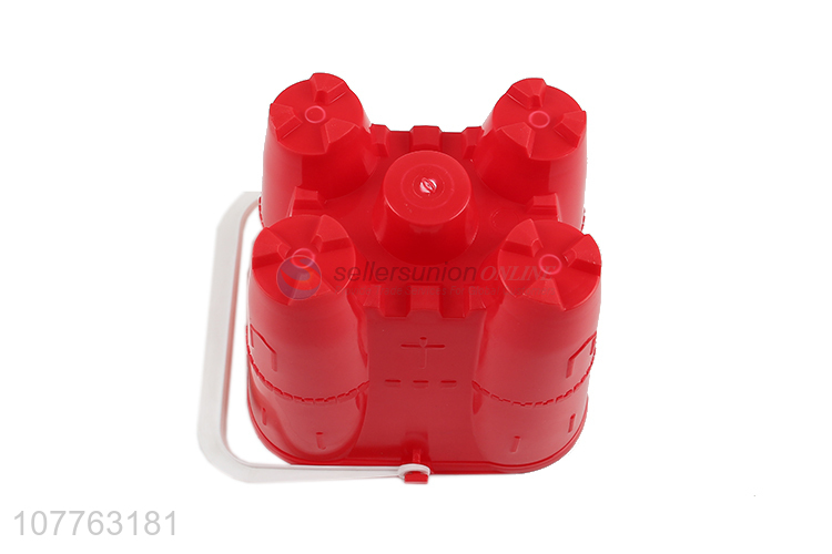 Wholesale plastic castle style mini beach sand bucket children sand toys