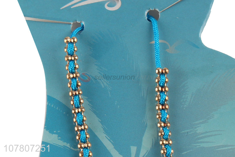 Cross-border wholesale blue bead chain ladies anklet