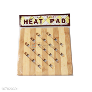 Wholesale eco-friendly natural bamboo heat pad for hot dish/pot/teapot
