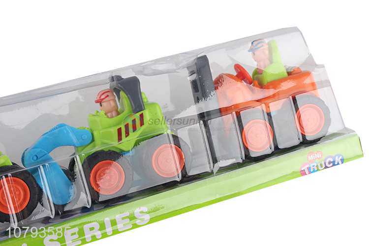 Factory direct sale funny inertial engineering truck toys set for children