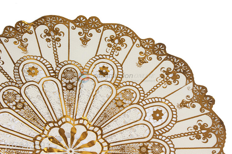 New arrival exquisite hollowed out gold pvc plastic placemats