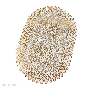 China imports gold pvc pressed vinyl metallic dining mat doilies