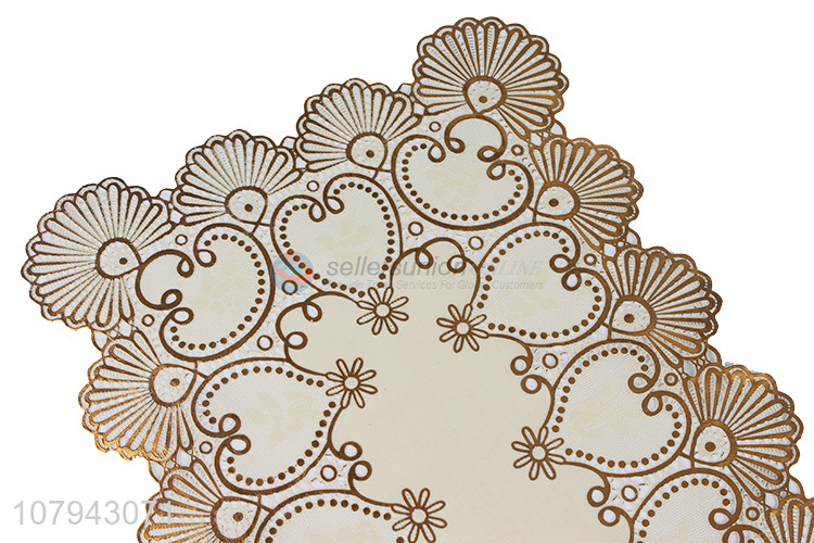 Latest arrival metallic gold pvc placemats for home decoration