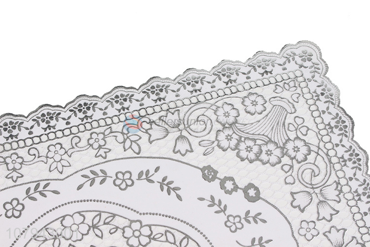 Good quality silver heat resistant pvc placemat coasters doilies