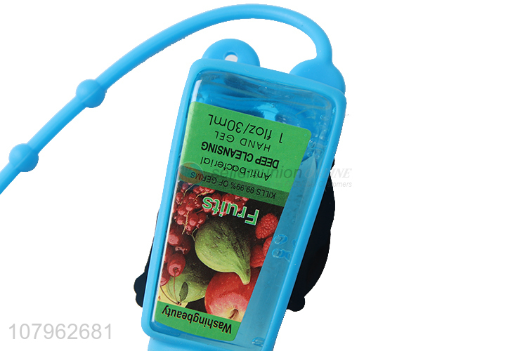 China wholesale fruits fragrance children hand sanitizer with silicone holder