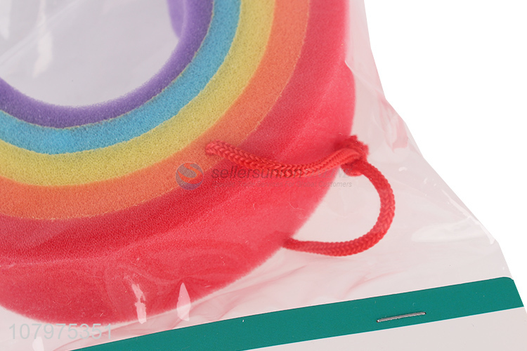 Hot items rainbow shape bath sponge skin-friendly exfoliating puff