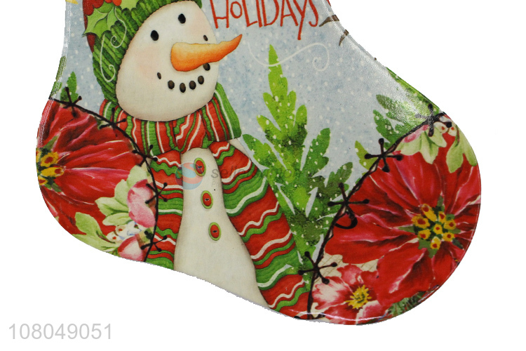 Fashion Christmas Stocking Shape Pot Holder Ceramic Placemat