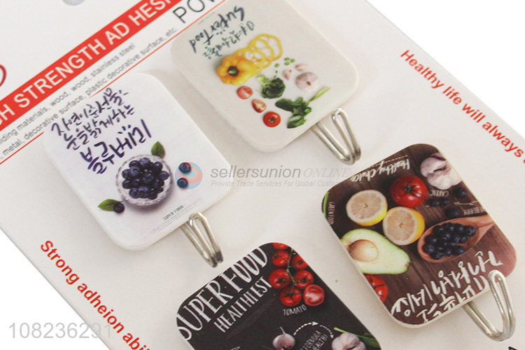 Fashion 4 Pieces Sticky Hook Wall Hooks Decorative Hooks