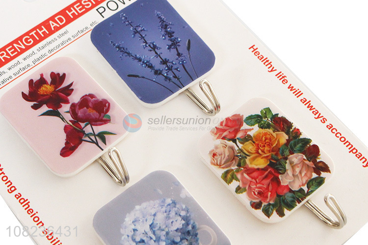 Hot Selling 4 Pieces Kitchen Bathroom Wall Hooks Sticky Hooks