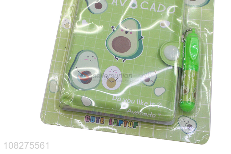 Wholesale Avocado Pattern Notebook With Snap And Pen